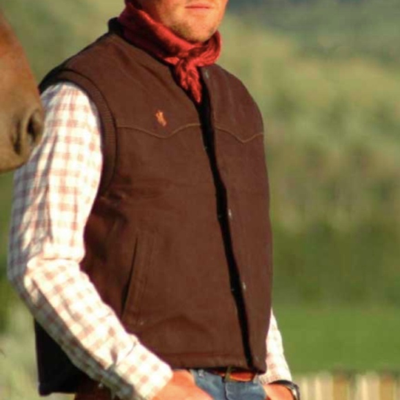 WYOMING TRADERS INSULATED MOUNTAIN CANVAS COWBOY VEST - CINNAMON - Picture 2 of 8